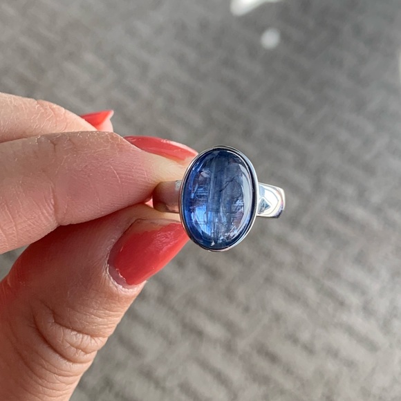 Natural Blue Kyanite Ring - Picture 3 of 6